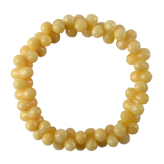 Armband, Serpentin (gelb), YinYang facettiert, 06mm | Marco Schreier