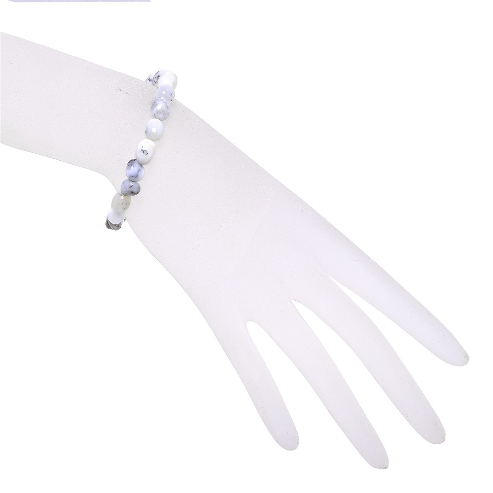 Pulsera, ópalo dendrítico, 08 x 10mm pepitas | Marco Schreier