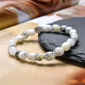 Bracciale, opale dendritico, pepite 08 x 10 mm | Marco Schreier