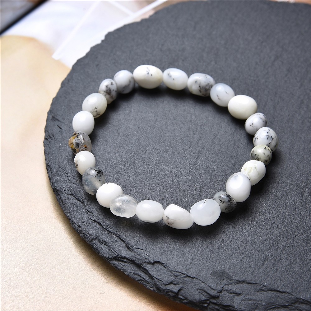 Pulsera, ópalo dendrítico, 08 x 10mm pepitas | Marco Schreier