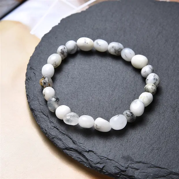 Pulsera, ópalo dendrítico, 08 x 10mm pepitas | Marco Schreier