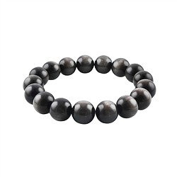 0628750027 Armband, Obsidian (Silberglanzobsidian), 12mm Kugeln, 21cm | Marco Schreier