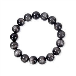 0628750130 Armband, Obsidian (Silberglanzobsidian), 10mm Kugeln | Marco Schreier