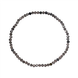 0628751031 Pulsera, Obsidiana (Obsidiana brillo plateado), cuentas de 03mm, facetada, 19cm | Marco Schreier