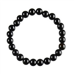 0628850108 Armband, Obsidian (schwarz), 08mm Kugeln | GH Edelsteine, Heilsteine & Schmuck