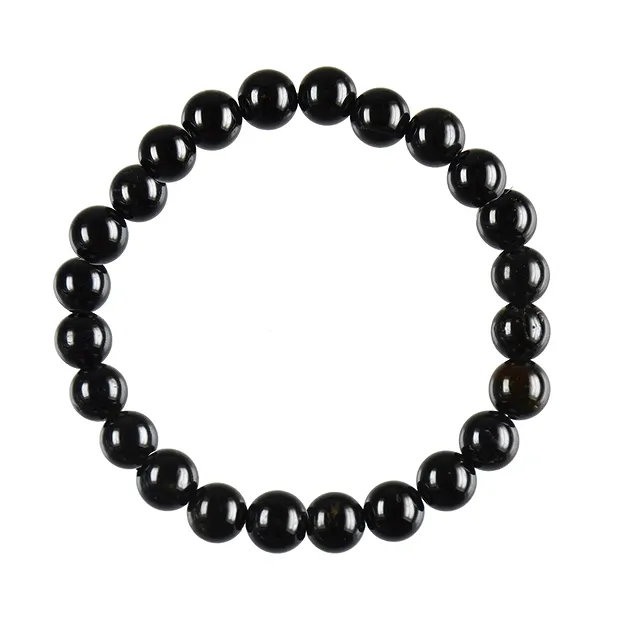 Bracelet, Obsidian (black), 08mm beads | Schreier gems, healing stones & jewelry