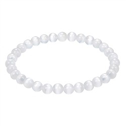 0628950106 Bracciale, selenite, perline da 06 mm | grossista gemme e pietre curative