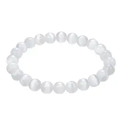 0628950108 Bracelet, selenite, 08mm beads | minerals trade - gems, healing stones & jewelry