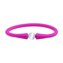 0628961103 Pulsera bola selenita (8mm), silicona (rosa), 15cm (corta)  | Marco Schreier