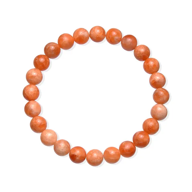 Bracelet, calcite (orange-red), 08mm beads | wholesaler gems & healing stones