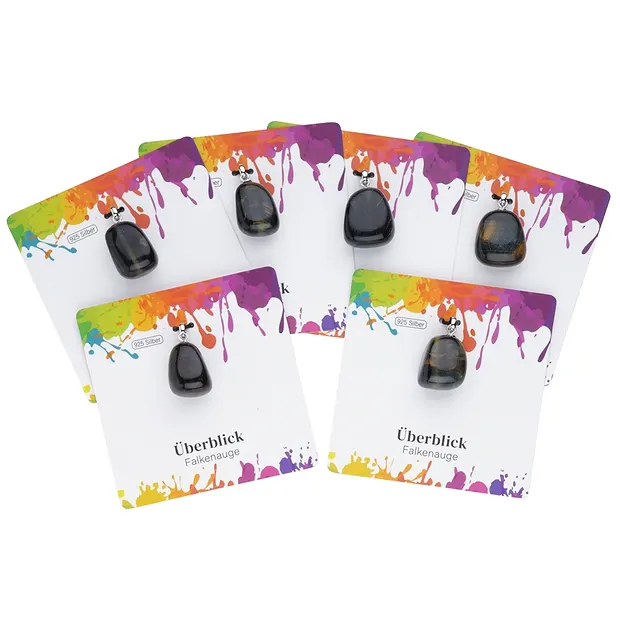 Pendant Falcon's Eye, Tumbled Stone small, rhodiniert | Marco Schreier