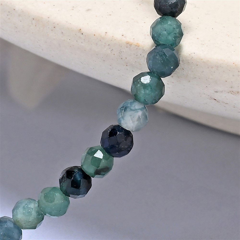 Pulsera, indigolita, cuentas de 03mm, facetada, 14cm (corta) | Marco Schreier