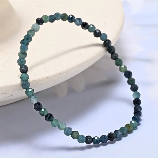 Bracciale, indigolite, perline da 03 mm, sfaccettate, 14 cm (corto) | Marco Schreier