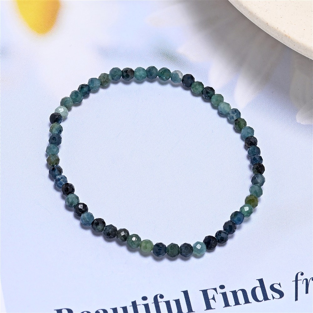 Pulsera, indigolita, cuentas de 03mm, facetada, 14cm (corta) | Marco Schreier