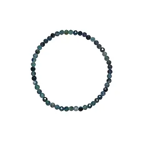 Bracelet, indigolite, 03mm beads, faceted, 14cm (short) | Marco Schreier