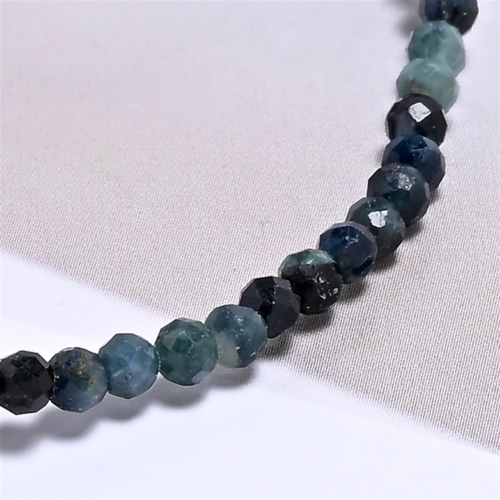 Pulsera, indigolita, cuentas de 03mm, facetada, 19cm | Marco Schreier