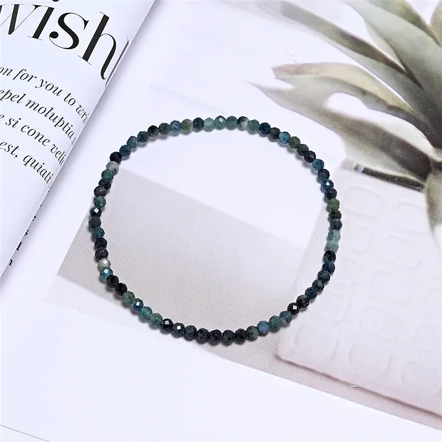 Armband, Indigolith, 03mm Kugeln, facettiert, 19cm | Marco Schreier