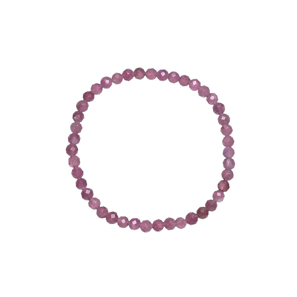 Bracelet, tourmaline (rose), 03mm boules, facettes, 14cm (court) | Marco Schreier