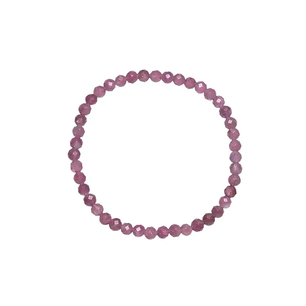 Bracelet, tourmaline (rose), 03mm boules, facettes, 14cm (court) | Marco Schreier