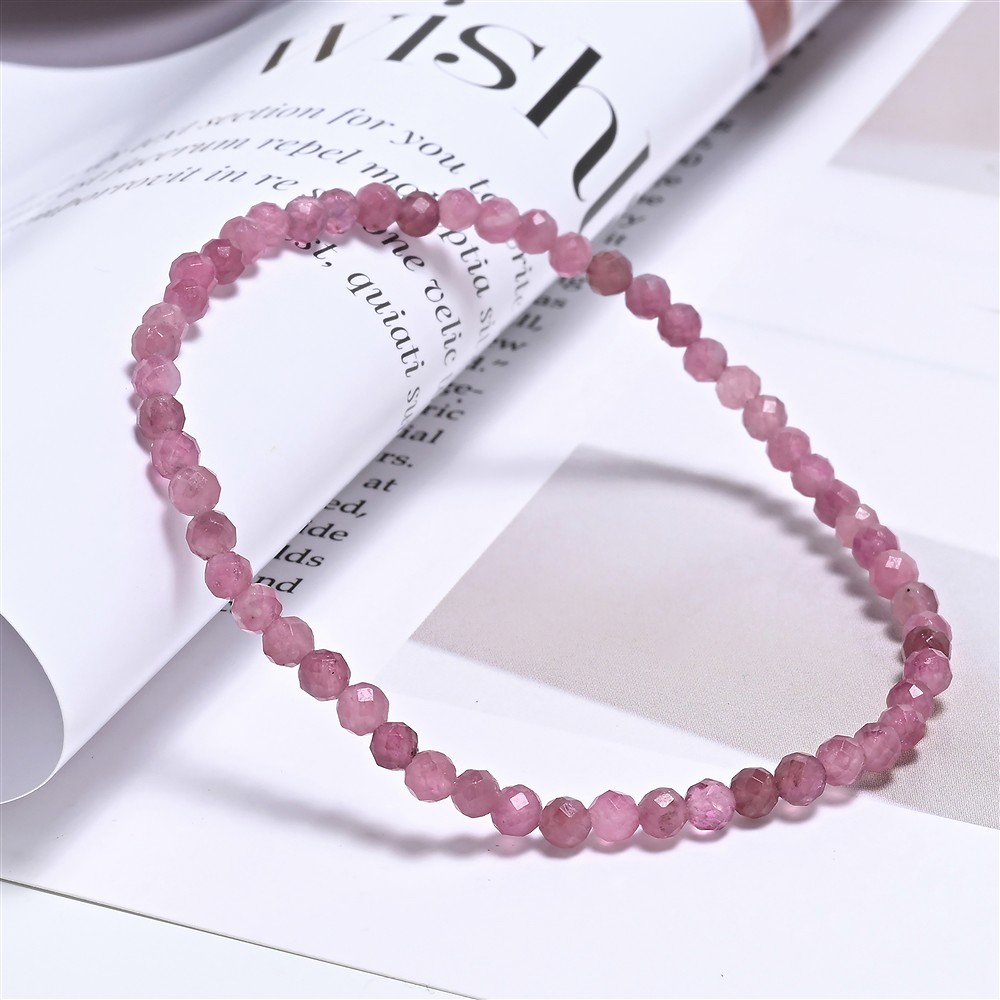 Armband, Turmalin (rosa), 03mm Kugeln, facettiert, 19cm | Marco Schreier