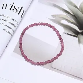 Armband, Turmalin (rosa), 03mm Kugeln, facettiert, 19cm | Marco Schreier