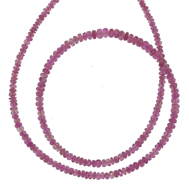 Collar de botones facetados, Turmalina (roja), 02-04mm/45cm | Marco Schreier