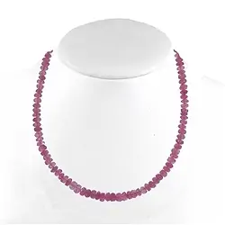 0629992001 Kette Button facettiert, Turmalin (rot), 02-04mm/45cm | Marco Schreier