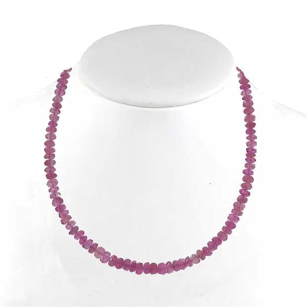 Collar de botones facetados, Turmalina (roja), 02-04mm/45cm | Marco Schreier