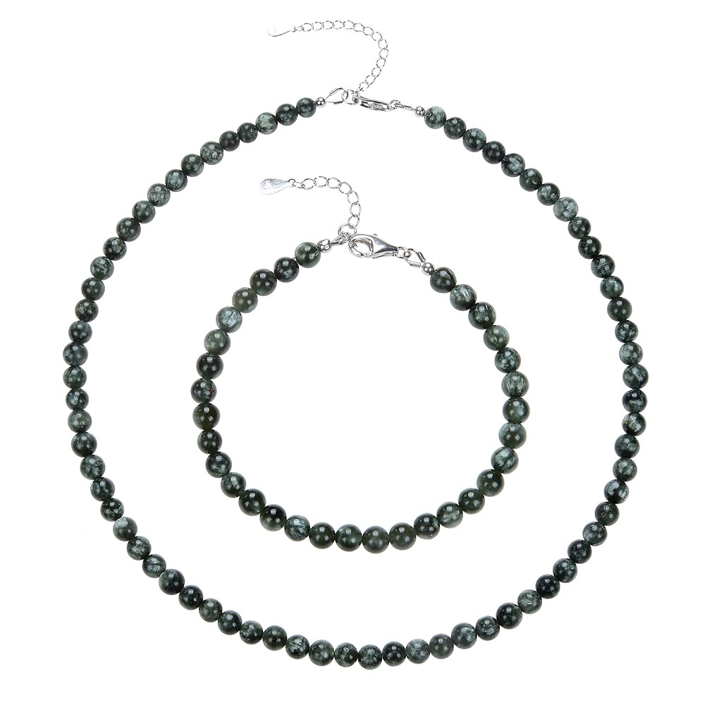 Serafinite bracelet, 5.5 mm beads, extension chain, rhodiniert | Marco Schreier