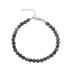 0630359050 Bracciale in serafinite, perle da 5,5 mm, catena di prolunga, rodiato | Marco Schreier