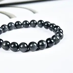 Bracciale, Quarzo occhio di gatto, perline da 08 mm | Marco Schreier