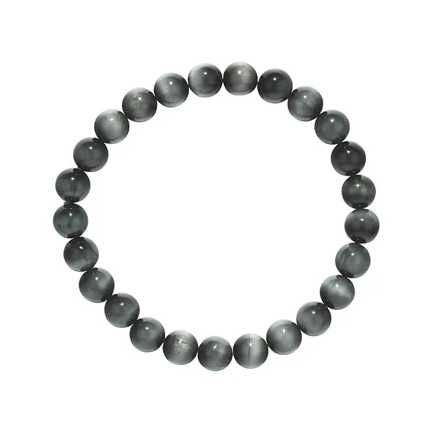 Bracciale, Quarzo occhio di gatto, perline da 08 mm | Marco Schreier