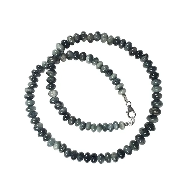 Kette Button, Quarz-Katzenauge, 04-05 x 07-08mm/45cm | Marco Schreier
