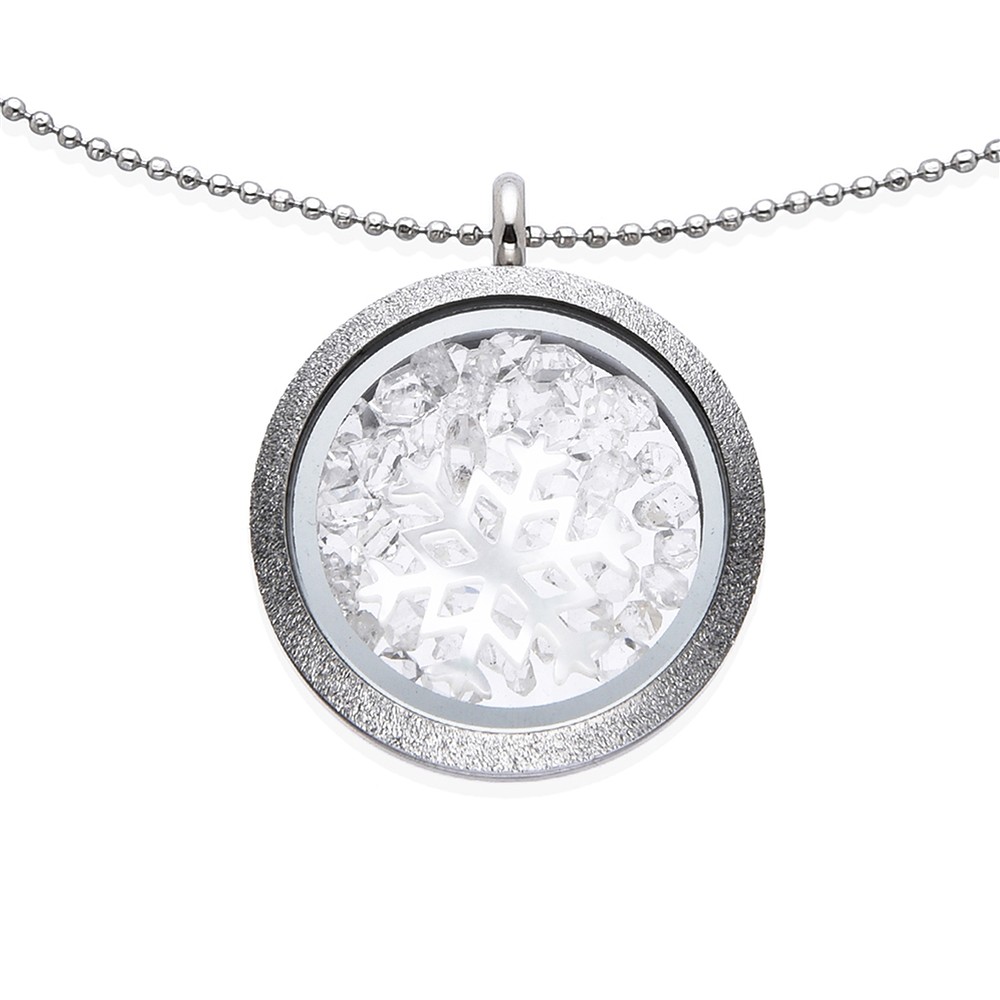 Anhänger Herkimerquarz, 3,5cm, Edelstahl, mit Kette | Marco Schreier