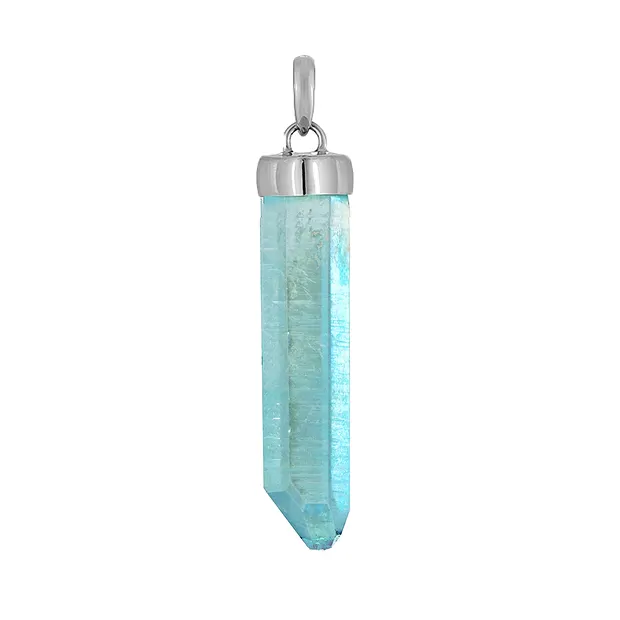 Ciondolo Aqua aura, cristallo, 5,0 cm | grossista gemme e pietre curative