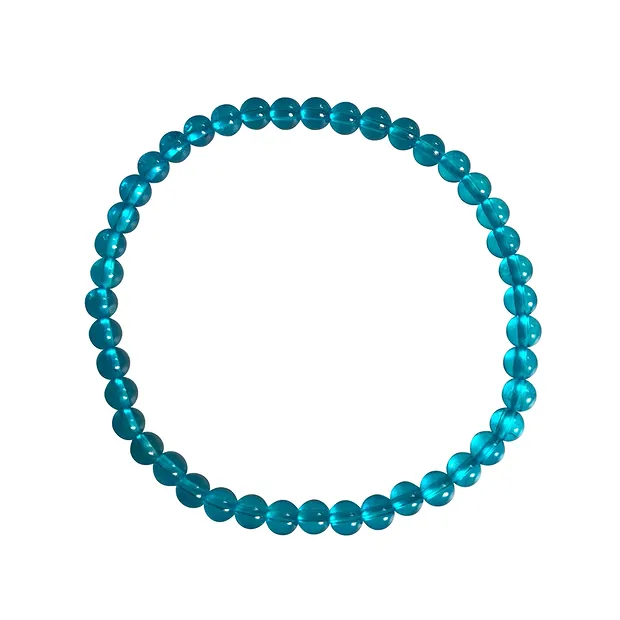 Bracciale, quarzo colorato (colore "aqua aura"), 04 mm, perline | Marco Schreier