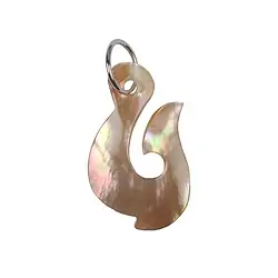 0632525088 Pendant Maori fishhook Mother of Pearl (pink), 3.5cm | Marco Schreier