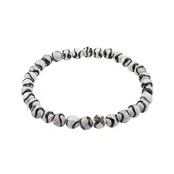 0632851061 Bracelet, agate zébrée, boules de 06mm, facettes | Marco Schreier