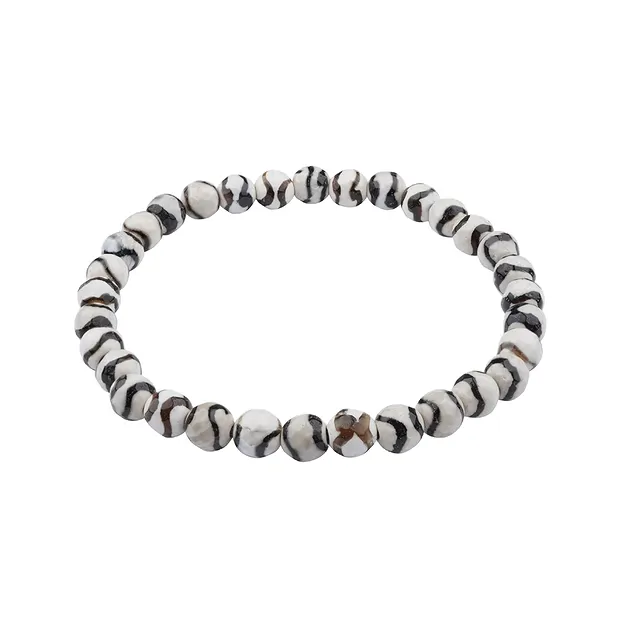 Armband, Zebraachat, 06mm Kugeln, facettiert | Edelsteine, Heilsteine & Schmuck