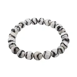 0632851081 Bracelet, zebra agate, 08mm beads, faceted | wholesaler gems & healing stones
