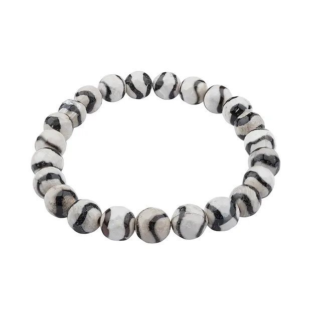 Armband, Zebraachat, 08mm Kugeln, facettiert | Edelsteine, Heilsteine & Schmuck