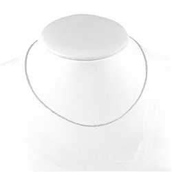 0634000002 Button necklace, Topaz (white), faceted, 3mm/45cm | Marco Schreier