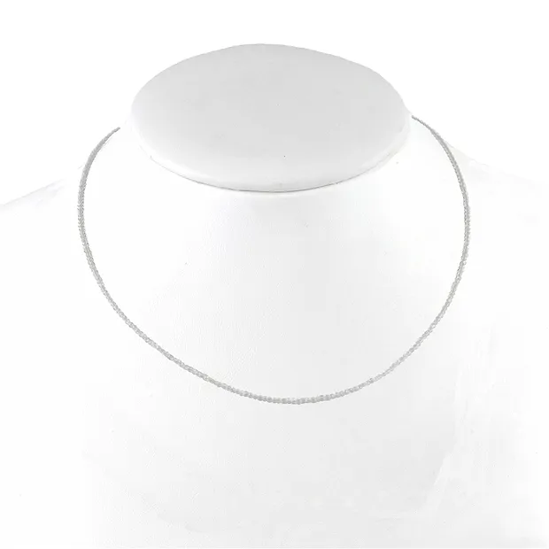 Topaz (white) necklace, button (3mm), faceted | wholesaler gems & healing stones