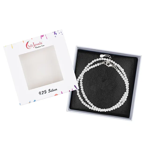 Chaîne Topaze (blanche), boules (3mm) facettées, rhodiées | Marco Schreier