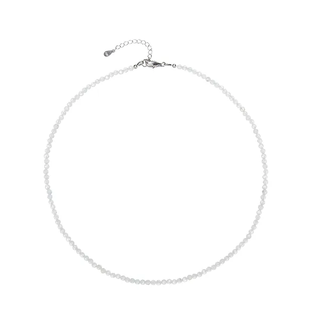 Chaîne Topaze (blanche), boules (3mm) facettées, rhodiées | Marco Schreier