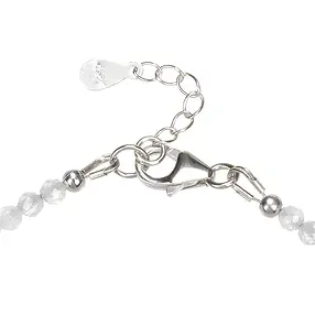 Pulsera Topacio (blanco), cuentas (3mm), facetadas, rodinadas | Marco Schreier