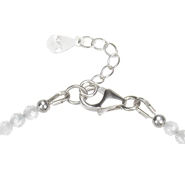 Armband Topas (weiß), 3mm-Kugeln facettiert, rhodiniert | Marco Schreier