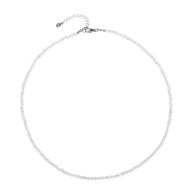 Bracelet en Topaze (blanche), boules (3mm), facettées, rhodiées | Marco Schreier