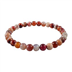 0634250106 Bracelet, Agate (red-pink colored), 08mm beads | gems, healing stones & jewelry