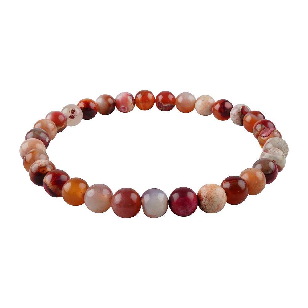 Armband, Achat (rot-pink gefärbt), 08mm Kugeln | Marco Schreier